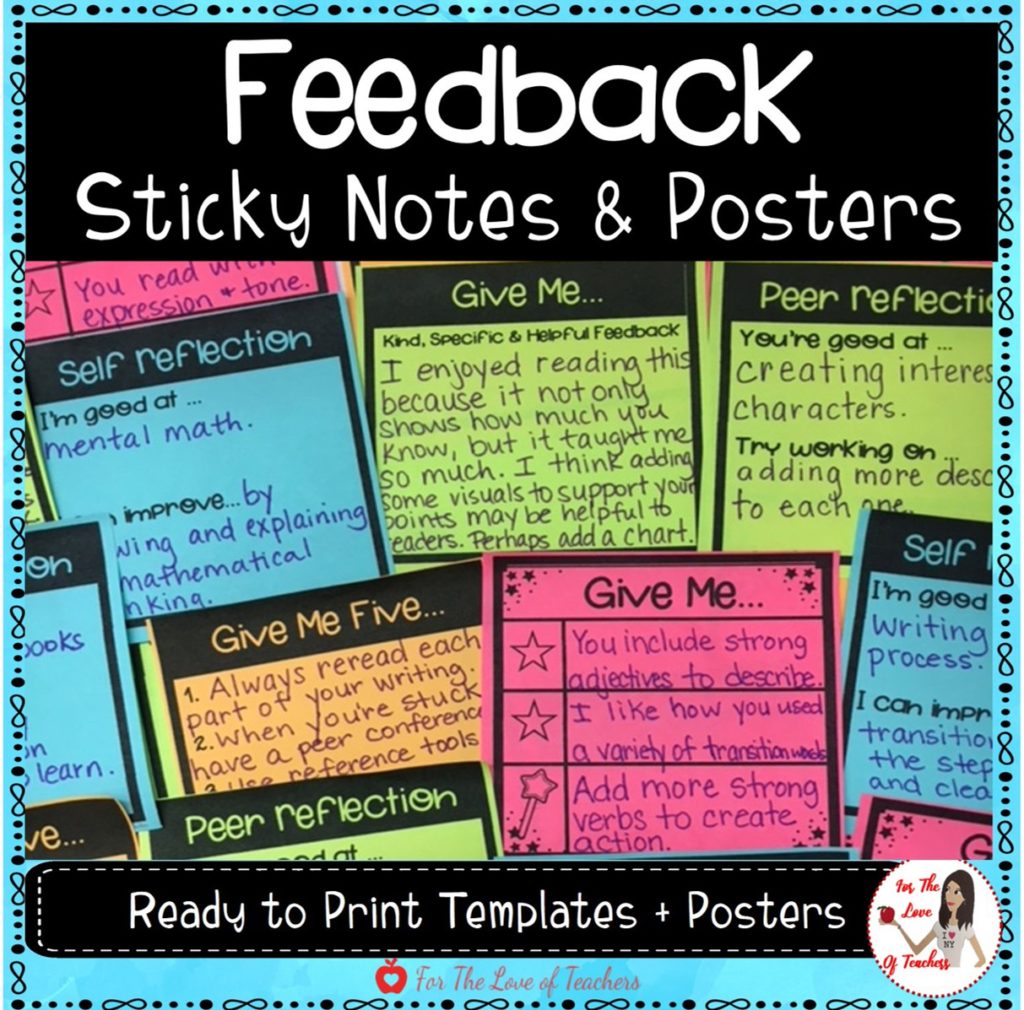 Feedback Sticky Notes & Posters-Teachers Pay Teachers