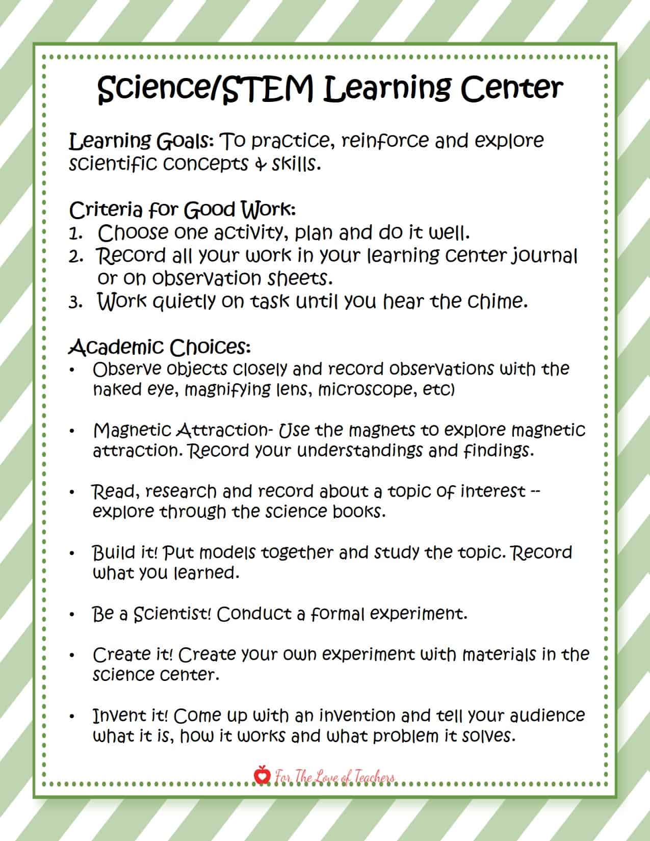 Academic Learning Center Sample Task Card