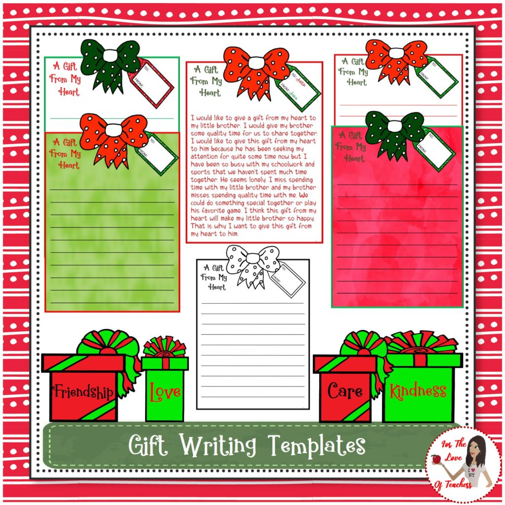 Gift From The Heart Writing Templates