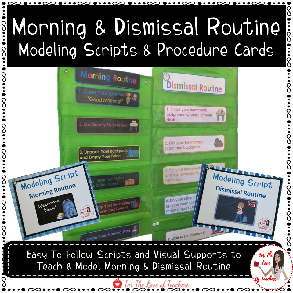 Morning & Dismissal Routine Scripts & Cards 