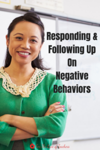 Responding and Following Up On Negative Behaviors BLOG POST PIN