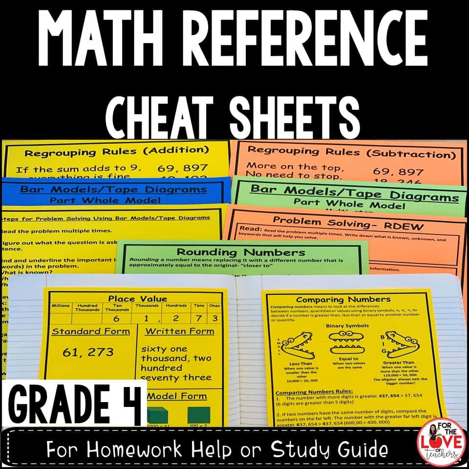 https://www.teacherspayteachers.com/Product/Math-ReferenceCheat-Sheets-Grade-4-4993943