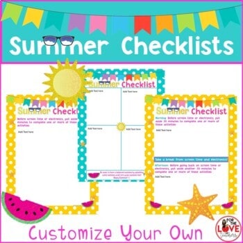 Summer Checklists - For The Love of Teachers